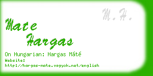 mate hargas business card