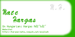 mate hargas business card